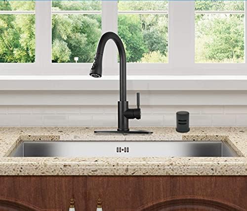 Dishwasher Air Gap Kits with Black Dishwasher Air Gap Cover and Matching Escutcheon, Replacement Black air gap dishwasher,Solid Brass Air Gap Cap,Matte Black Finish