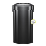 EKO Urban 32 Gallon Round Black Stainless Steel Open Top Waste Bin, Tall Commercial Trash Can for Indoor/Outdoor, Extra Large Metal Garbage Bin for Office, Restaurant, Restroom,120L