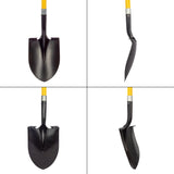 VNIMTI Heavy Duty Gardening Shovel, 56 Inch Round Blade with Fiberglass Handle (Yellow)