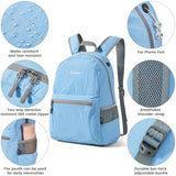 G4Free 20L Lightweight Packable Backpack Travel Hiking Daypack Foldable Backpack for Men Women(Light Blue)
