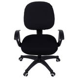 Smiry Stretch Jacquard Office Computer Chair Covers, Removable Washable Universal Desk Rotating Chair Slipcovers Protector, Seat + Backrest Cover, Black