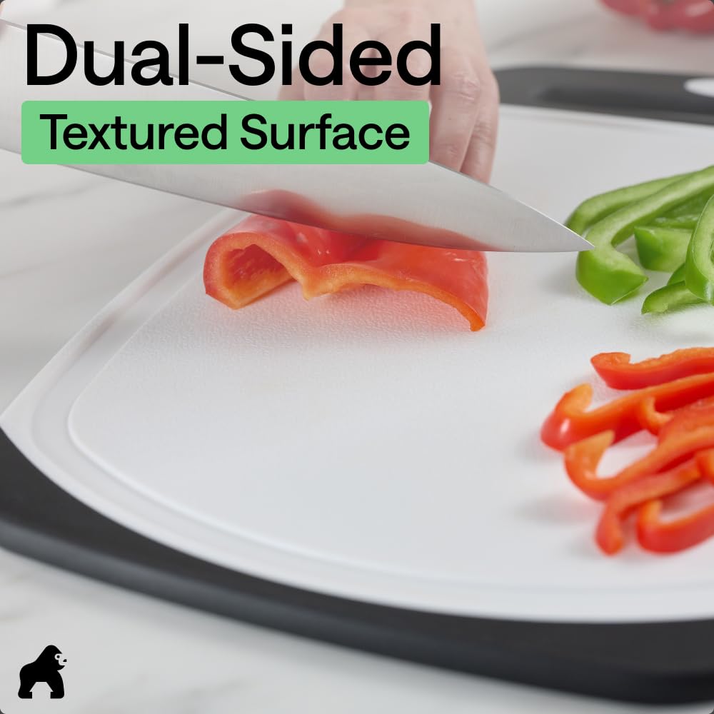 GORILLA GRIP Cutting Board, Slip Resistant and Nonporous, BPA-Free, Black