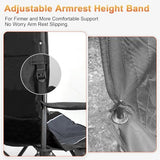 Romswi Oversized Camping Chairs,Heavy Duty Support 500 LBS,Padded Back & Arm Sport Chairs, Cup Holder Cooler Bag, Collapsible Folding Chairs for Outdoor, Fishing & Garden