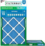 Filterbuy 14x30x1 Air Filter MERV 13 Optimal Defense (2-Pack), Pleated HVAC AC Furnace Air Filters Replacement (Actual Size: 13.88 x 29.88 x 0.75 Inches)