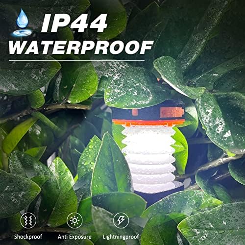 2-Pack Folding Solar Camping Lantern Flashlights, DIBMS Mini Collapsible USB Rechargeable Waterproof Hanging Light Power Bank for Camping Hurricanes Emergency Power Outages Indoor Outdoor