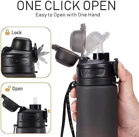 Collapsible Water Bottles 20oz, Leak Proof, BPA-Free, Foldable Silicone Travel Water Bottle with Straw Strap for Cycling, Hiking, Outdoors