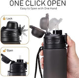 Collapsible Water Bottles 20oz, Leak Proof, BPA-Free, Foldable Silicone Travel Water Bottle with Straw Strap for Cycling, Hiking, Outdoors