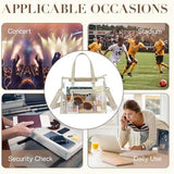 Missnine Clear Tote Bag for Women Thick PVC Clear Bag for Stadium Events with Guitar Strap Transparent for Concert Beach