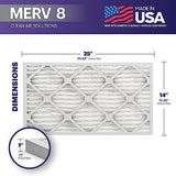 BNX TruFilter 14x24x1 Air Filter MERV 8 (6-Pack) - MADE IN USA – Dust & Pet Defense Air Conditioner HVAC AC Furnace Filters for Dust, Pet, Mold, Pollen MPR 600 – 700 & FPR 5