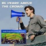 MyMealivos Portable Megaphone Bullhorn 20 Watt Power Megaphone Speaker Voice and Siren/Alarm Modes with Volume Control and Strap (Blue)…