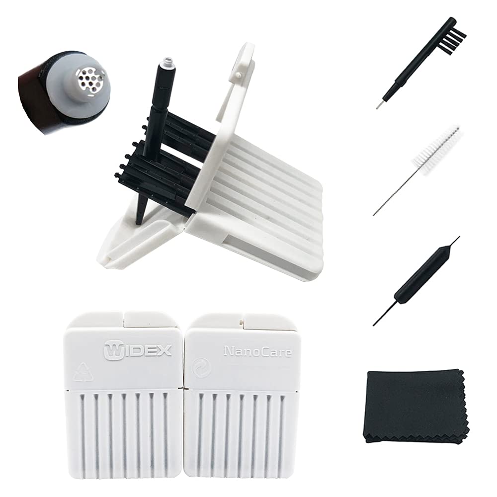 NanoCare Wax Guards for Widex/Phonak/Unitron and Resound Hearing Aids with Cleaning Tools Kit and Carry Case-24Filters