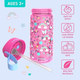 Bentgo Kids Water Bottle - Leak-Proof, Durable Tritan, BPA-Free 15 oz. Cup for Kids/Toddlers Ages 3+, Safe Sip Spout, Carrying Handle, & Dishwasher Safe for School & Sports (Rainbows & Butterflies)