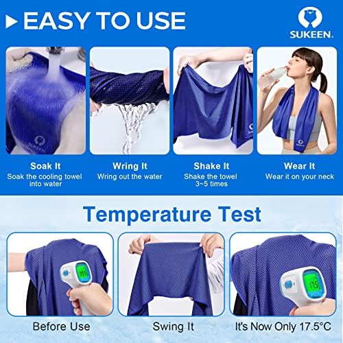 Sukeen 4 Pack Cooling Towel (40"x12"), Ice Towel, Soft Breathable Chilly Microfiber Towel for Sports, Workout & More Activities