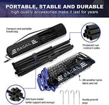 BAGAIL Badminton Net, Height Adjustable Kids Volleyball Net, Foldable Nylon Net 10 ft/14ft/17ft Wide, Tennis Net, Small Pickleball Net for Backyard Game and Indoor Outdoor Use, Easy Setup