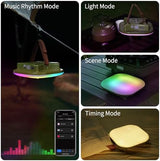 Camping Lantern Rechargeable,LED Smart Light Bluetooth Control by Tuya APP,Music Sync RGB LED Camping Lights,16500mAh Outdoor Light with Magnet Base,16 Million DIY Colors Tent Lights ly01