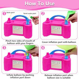 SINBEE Balloon Pump, Balloon Pump Electric, Portable Dual Nozzle Electric Blower Air Pump Inflator for Party Decoration. Faster and Save Time