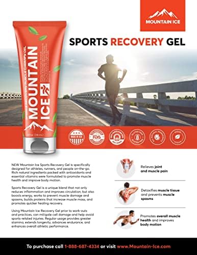 Mountain Ice Muscle Pain Relief Gel for Back & Neck Pain, Sprains, Soreness, Reduce Inflammation Fast, Made with Natural Ingredients,Made in The USA (1)