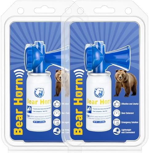 1.4oz Bear Horn Self Defense, Loud Air Horn for Wild Animals, 120dB Heard up to 1/2 Mile Away, Ideal for Hiking