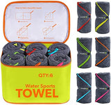 4Monster 4 Pack Microfiber Camping Towel Quick Dry, Super Absorbent Travel Towel with Waterproof Bag, Lightweight Boat Towel for RV, Sport, Gym, Beach, Pool, Swim,Family Trip