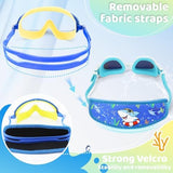 Vvinca Kids Swim Goggles for Age 2-8, Toddler-Goggles with Fabric Strap No Leak Pain-Free, Anti-Fog Goggles for Girls Boys
