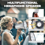 MyMealivos Portable Megaphone Bullhorn 20 Watt Power Megaphone Speaker Voice and Siren/Alarm Modes with Volume Control and Strap (Silver)…