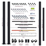 CHR Fence & Rail Hand Rails for Outdoor Steps, 4 Step Handrail & Indoor Stair Railing Kit, Railings for Outdoor Steps and Hand Rails for Seniors for Porch Railing & Deck Hand Rail, 3-4 Step Railing