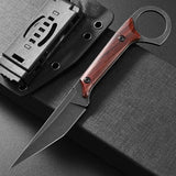 Ccanku C1140 Fixed Blade Knife,D2 Blade Dalbergia Handle EDC Tool Utility Knife for Outdoor, Survival, Hiking, Camping(Dalbergia)