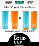 The LoudCup Tumbler + Stadium Horn - Insulated Cup Reusable Water Bottle Coffee Travel Mug - Worlds Loudest Cup for Game Day