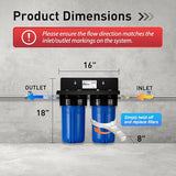 iSpring WGB21B 2-Stage Whole House Water Filtration System, with 10" x 4.5" Sediment CTO(Chlorine, Taste, and Odor) Filter, 1" Inlet/Outlet