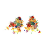 Hypoallergenic Rainbow Flower Floral Statement Dangle Earrings - Colorful Tassel, Beaded Leaf Cluster Drop Earrings