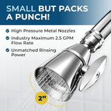 HammerHead Showers® ALL METAL 2 Inch High Pressure Shower Heads - CHROME – 2.5 GPM Shower Heads High Pressure - High Flow Shower Head with ADJUSTABLE SPRAY PATTERN - Fixed Shower Head