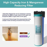iSpring Whole House Water Filter Cartridge, Iron & Manganese Reducing Water Filter Whole House, 4.5" x 20", Model: FM25B