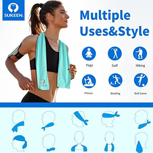 Sükeen 4 Pack Cooling Towels (40"x12"), Soft Microfiber Chilly Towel for Sport, Running, Gym, Fitness & More Activities