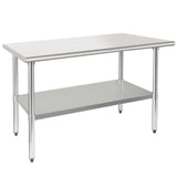 HARDURA Stainless Steel Table 30X48 Inches with Undershelf and Galvanized Legs NSF Heavy Duty Commercial Prep Work Table for Restaurant Kitchen Home and Hotel