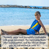 Limmys Premium Kids Swim Vest - Toddler Swim Jacket and Buoyancy Swimming Aid - Modern Design Swimming Vest for Boys, Girls and Babies - Drawstring Bag Included