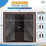 Magnetic Screen Door for 72"x80" French Door, Durable Fiberglass Double Door Screen Mesh Curtain Fits Door Opening up to 70" x79‘’ Keep Bugs Out