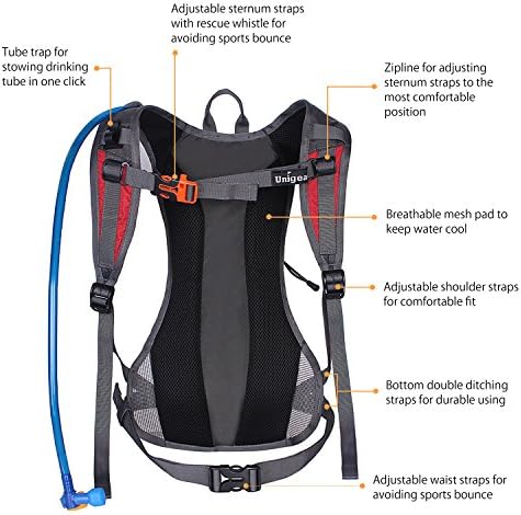 Unigear Hydration Pack Backpack with 70 oz 2L Water Bladder for Running, Hiking, Cycling, Climbing, Camping, Biking