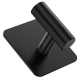 Aikzik 4 Pack Large Heavy Duty Wall Hooks - 26lb Max, Stainless Steel Adhesive Towel Hook, Shower Hooks for Hanging Towel, Coat, Robe, Wall Hook for Use in Bathroom, Kitchen and Door, Matte Black
