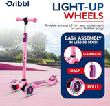 3-Wheel Kids Scooter - Lean-to-Steer Technology, Adjustable Height Handlebar, Wide Deck, Scooter for Boys & Girls Ages 3+, Child Safety Approved, Support Riders Up to 165 lbs, Purple and Pink