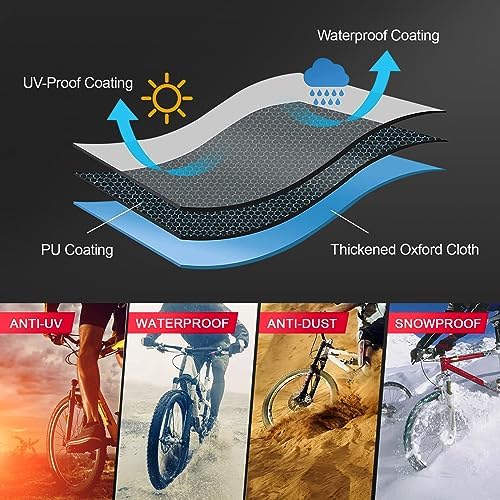 Bike Cover for 1 Bike - Outdoor Bike Cover for Stationary 1 Bike Waterproof & Heavy Duty, 600D Bicycle Cover for Single eBike, Mountain Bike, Road Bike, Hybrid Bike, Beach Cruiser Bike Storage