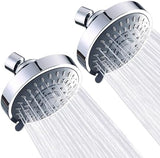 AISOSO Shower Head 2 PCS, 5 Modes High Pressure Shower Heads for Relaxed Shower Experience, 4.1 Inch Bathroom Fixed Showerhead Even at Low Water Pressure for Powerful Spray, Chrome