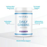 Revive MD Daily Green Powder Superfood (Fresh Berry) - Supergreens Powder to Support Energy Levels - Green Juice That Improves Fiber Intake - Vegetable Supports Digestion and Gut Health