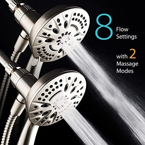 AquaDance New Magnetic Guidance Docking System - High-Pressure 8-setting Handheld Shower Head with Giant 5 inch Face, Magnetic Bracket, Extra-long 72 inch Stainless Steel Hose/All Nickel Finish