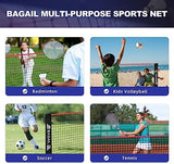 BAGAIL Badminton Net, Height Adjustable Kids Volleyball Net, Foldable Nylon Net 10 ft/14ft/17ft Wide, Tennis Net, Small Pickleball Net for Backyard Game and Indoor Outdoor Use, Easy Setup