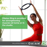 Gaiam Pilates Ring Fitness Circle - Lightweight & Durable Foam Padded Handles, Flexible Resistance Exercise Equipment for Toning Arms, Thighs/Legs & Core