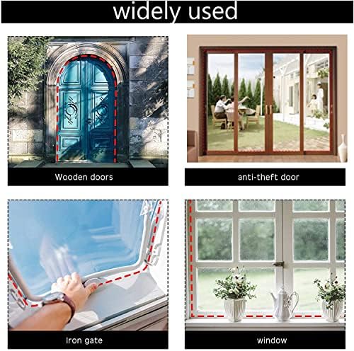 Black Rubber Weather Stripping Door Seal Strip, D Shape Door Rubber Weather Seal Strip, SelfAdhesive Door Weatherstripping Soundproofing Door Sealing Strip for Windows (50 feet, Black)