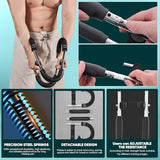 Twister Arm Trainer, Adjustable Spring Chest Expander and Forearm Strengthener, Triceps, Biceps, Shoulder, Back & Thigh Workout bar Equipment, Portable Upper Body Exerciser for Home Fitness