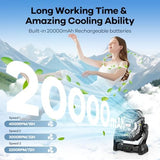 20000mAh Solar Fan with LED Lantern, 10W Solar Panel Rechargeable Battery Powered Camping Fan for Outside, 9 Inch Portable Battery Operated Power Bank for Picnic, Barbecue, Fishing, Travel