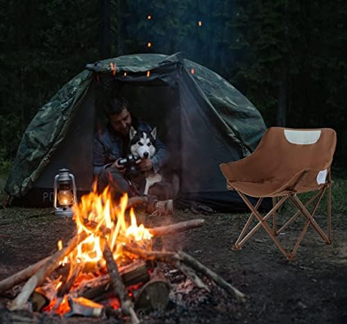 Portable Lightweight Compact Camping Foldable Chair with Carry Bag for Hiking Fishing Beach Brown