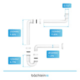 Bächlein G 1 1/4 Inch Space-Saving Siphon for The Bathroom - 32 mm Flat Washbasin Siphon - Odour Trap Bathroom - Made in Germany